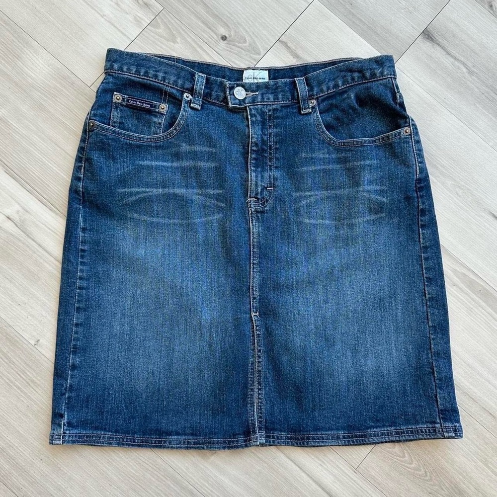 calvin klein y2k jean mini skirt